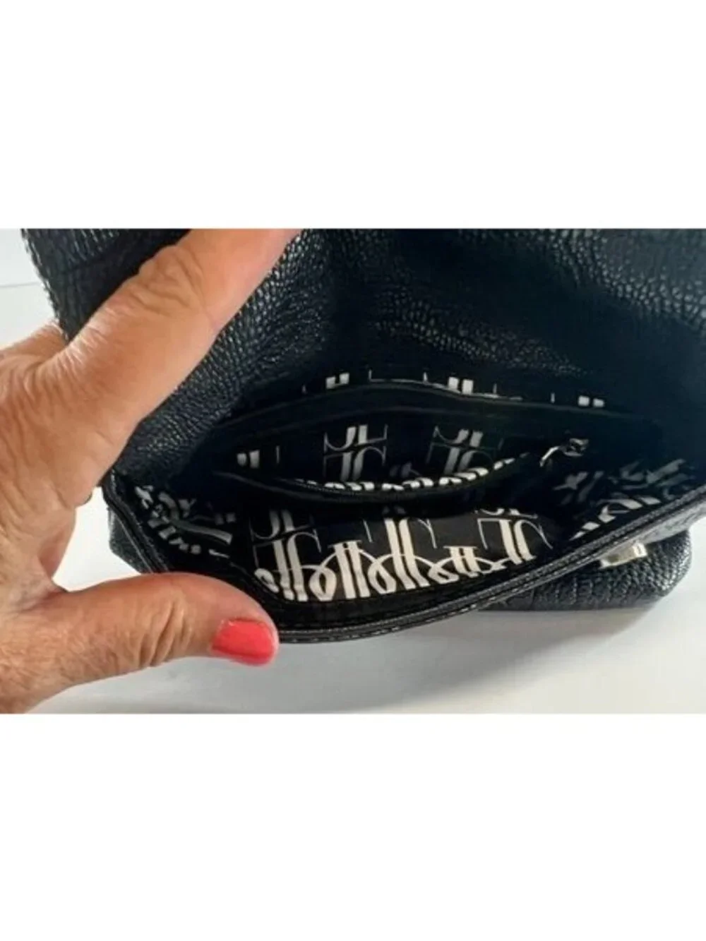 J LO clutch, wristlet, faux leather